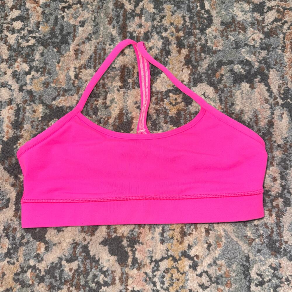 Lululemon Pink T-Back Sports Bra- Size 4- Hot Pink